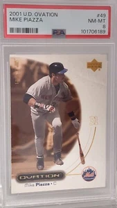 2001 Upper Deck Ovation - Mike Piazza #49 - PSA 8 NM-MT - Picture 1 of 2