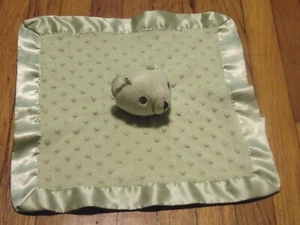 Tadpoles Green Minky dot  Bear Baby Blanket Satin Trim Security Lovey - Picture 1 of 5