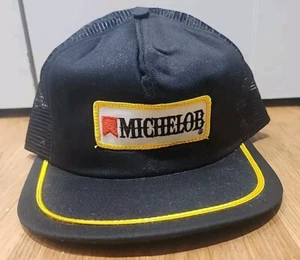 Vintage Michelob Trucker Mütze Snapback Cap Seil Mesh schwarz - Bild 1 von 8