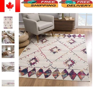 Savannah Boho 3'9" x 5'6" Indoor Area Rug in Beige Blue – Chic Living Essential - Picture 1 of 10