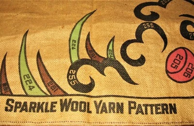 VtG Stamped WONDER ART Burlap Sparkle Wool Floral Sparkle Wool Hook Rug Pattern - Image 1 of 4
