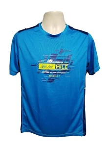 2017 New Balance NYRR 5th Ave Mile Run for Life Mens Medium Blue Jersey - Picture 1 of 10