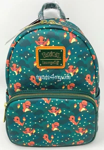NWT Loungefly BAM EXCLUSIVE Pokémon Charmander AOP Mini Backpack SOLD OUT - Picture 1 of 12