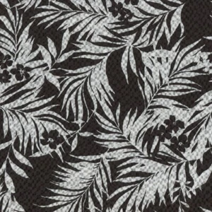 Fat Quarter Sevenberry Japanese Black & White Leaves 100% Cotton Fabric - Picture 1 of 3