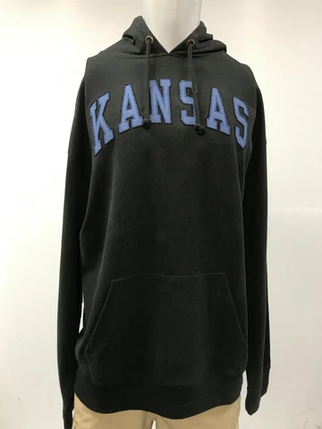 Kansas Jayhawks Men's Hoodie Sweatshirt Size 2XL, '47 Brand Striker Black Cover