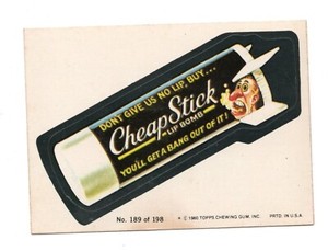 1985 Topps WACKY PACKAGES STICKERS NEAR MINT / MINT STICKER NO 189 CHEAP STICK