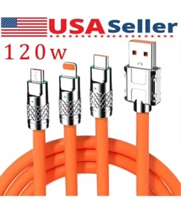 3 in 1 Fast Charging Cable Cell Phone Charger Cord For iPhone Type C Micro USB - Picture 1 of 5