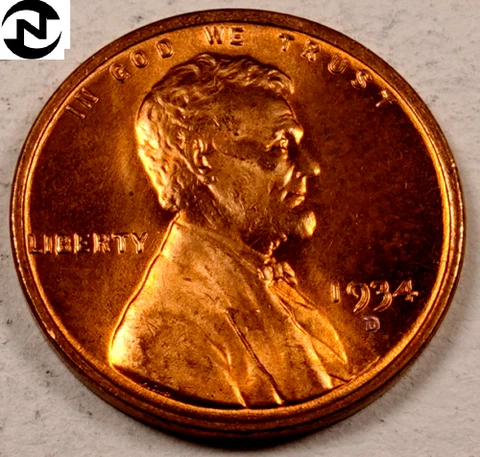 1934-D Lincoln Wheat Penny Cent ~ Gem BU (red) ~ Better Date! ~ 1 Coin Cover
