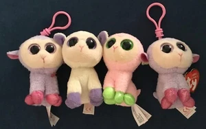 TY EASTER Basket Beanies Lot of 3 Lilli Lily Babs Pink and Purple Lamb Sheep - Picture 1 of 4