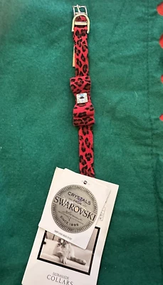 SUSAN LANCI Big Bow COLLAR, ULTRA SUEDE SWAROVSKI CRYSTAL, XS NWT - Image 1 of 4