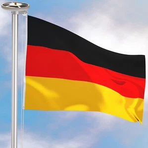BRUBAKER Alu Fahnenmast 6m / 4m + Solar Licht + Deutschland Fahne 150x90 cm - Bild 1 von 9