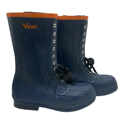 Botas de trabajo Viking VW56 Spiked Forester Logger azules para hombre talla 9 Foto 1 de 4