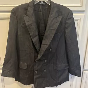 Burberry Dark Gray Double Breasted Blazer Sportcoat Size 42 - Picture 1 of 14