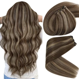 50g Weft Sew In Full Head Weft Human Remy Hair Weave Weft Extensions 30-70cm - Picture 1 of 38