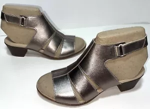 Sandali Clarks Collection Valarie Dalia peltro pelle metallizzata tacco 8 M - Foto 1 di 9