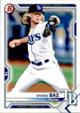 2021 BOWMAN PROSPECT BASE PAPER BP-134 SHANE BAZ TAMPA BAY RAYS 