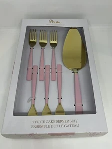NEW Mimi Premium Collection 7 Piece Cake Server Set 🍰 Pink And Gold - Picture 1 of 4