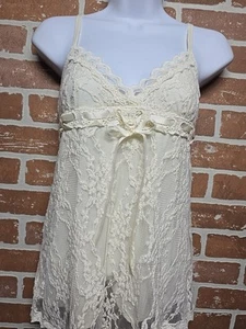 Ultra Pink Lace Top Womens S Floral Ruffles Romantic Bohemian Cottagecore Sweet - Picture 1 of 10