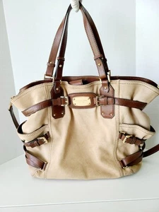 MICHAEL KORS Gansevoort Bag Suede Brown Leather Straps Shoulder Tote Crossbody  - Picture 1 of 12