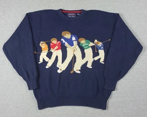 Vintage 90s Hathaway Hand Knit Golf Sweater 100% Cotton Size XL Sports Preppy - Picture 1 of 8