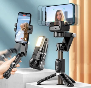 Q18 Smartphone Gimbal Stabilisator Handheld Selfie Stick Stativ mit Fülllicht - Bild 1 von 6