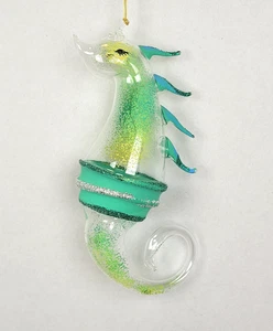 Vintage Seepferdchen De Carlini italienisches Glas mundgeblasen Ornament - Bild 1 von 13