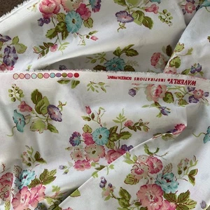 Waverly Inspirations Floral Fabric 2 Yards 44" Carnations Quilting Sewing Crafts - Picture 1 of 6