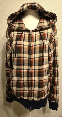 A BATHING APE APE CHECK PATTERN FULL ZIP HOODIE M BAPE RARE JAPAN MADE - Image 1 of 4