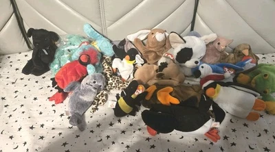 TY Beanie Babies Lote de 20 Surtidos Aleatorios Algunos Con Etiquetas Algunos Sin Etiquetas Lindo Regalo Foto 1 de 3