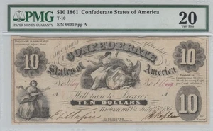 T10 CONFEDERATE (WITH TILTED UPPER 10 ERROR) - Picture 1 of 2
