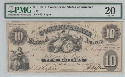 T10 CONFEDERATE (WITH TILTED UPPER 10 ERROR) - Image 1 of 2