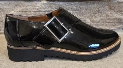 Nuevos mocasines sin cordones Franco Sarto Cade para mujer talla 7,5 charol negro Foto 1 de 4