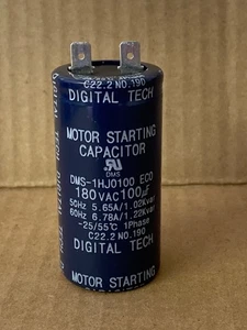 Motor Start Capacitor DMS-1HJ0100 – HVAC Fridge - Digital Tech 100uF 180VAC - Picture 1 of 6