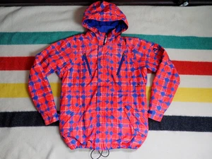 Burton Dryride Prowess Red Blue Panel Hooded Ski Snowbard Jacket Coat Womens XL - Picture 1 of 10