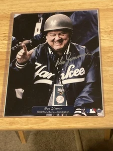 Foto autografiada a mano por Don Zimmer de 8x10 1999 W.S. Celebration” NY Yankees - Imagen 1 de 2