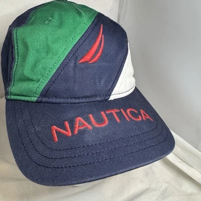 Gorra de béisbol Nautica color bloque logotipo gorra ajustable espalda azul oscuro bordada Foto 1 de 4