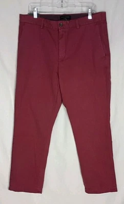 Calça chino Banana Republic urze vermelha masculina Aiden slim fit tamanho 34x30 - Imagem 1 de 4