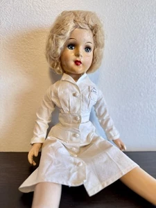 VTG Composition Miss Curity Nurse Doll Jointed 21" 1945-51 by Ideal, Repaired - Picture 1 of 18