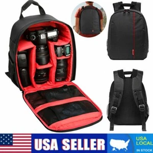 Waterproof Camera Bag Backpack For Canon Nikon Sony Leica Pentax SLR DSLR Red - Picture 1 of 9