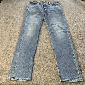 Levi's 502 Tapered Slim Fit Jeans Blue Denim Mens Size 34x34 (Measures 34x32) - Picture 1 of 15