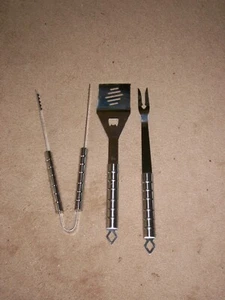 3 Piece Grill BBQ Utensil Set, Stainless Steel, Tongs, Fork, Spatula - Picture 1 of 2