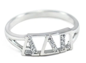 Alpha Delta Pi Sorority sterling silver ring with simulated diamonds, NEW!!*** - Picture 1 of 2