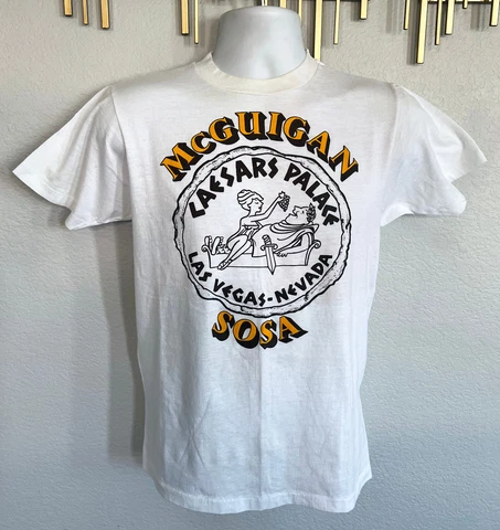 1985 Barry McGuigan vs Fernando Sosa OFFICIAL T-Shirt sz MEDIUM Caesars Palace Cover