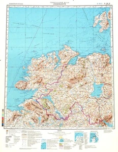 Mapa topográfico militar soviético ruso - Londonderry (Reino Unido), 1:500 000, ed. 1984 - Imagen 1 de 3