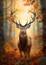 Home Art Wall Decor Forest Stag Animals Oil Painting Picture Printed On Canvas