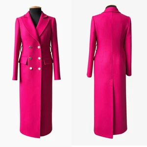 Abrigos elegantes de mezcla de lana para mujer con solapa de pico negocios invierno cálido abrigo informal - Imagen 1 de 27