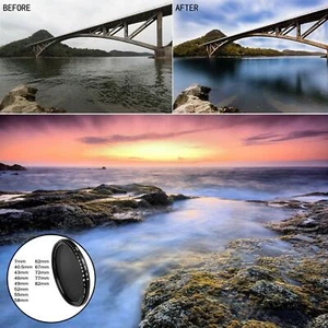 ND2 to ND400 Slim Fader Variable Neutral Density Filter ND Filter Waterproof - Picture 1 of 37