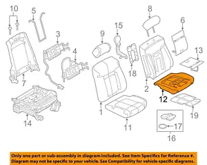 Cojín de espuma inferior para asiento delantero izquierdo Ford OEM F-150 9L3Z15632A23A - Imagen 1 de 2