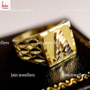 18Kt, 22Kt Yellow Gold Initial Letter A Signet Men'S Ring 8 7 8 9 10 11 12 13 14 - Picture 1 of 3
