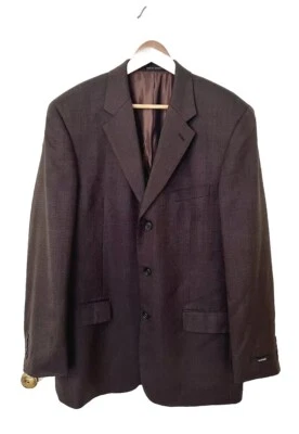 ALFANI 3 кнопки полностью с подкладкой шелк шерсти Blazer спортивное пальто коричневый мужской 42L новый с Ярлыками - Изображение 1 из 4